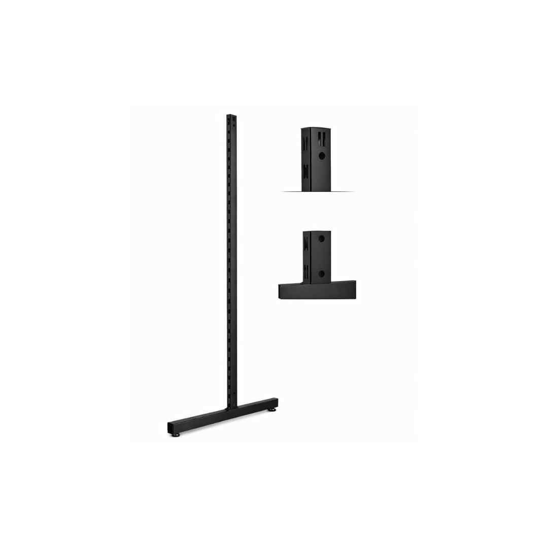 H Slot Gondola Double Sided Stand   Black/ Chrome   -  GS