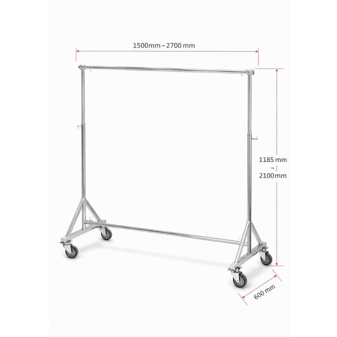 Single Heavy Duty Garment Rack Chrome TAIWAN - ST-1019C