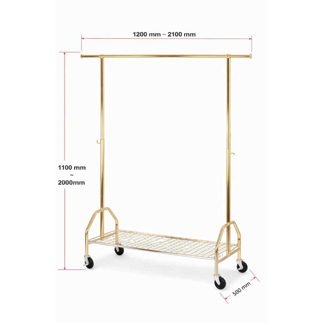 Garment Rack 120cm with Shelf Gold TAIWAN - ST-735GD